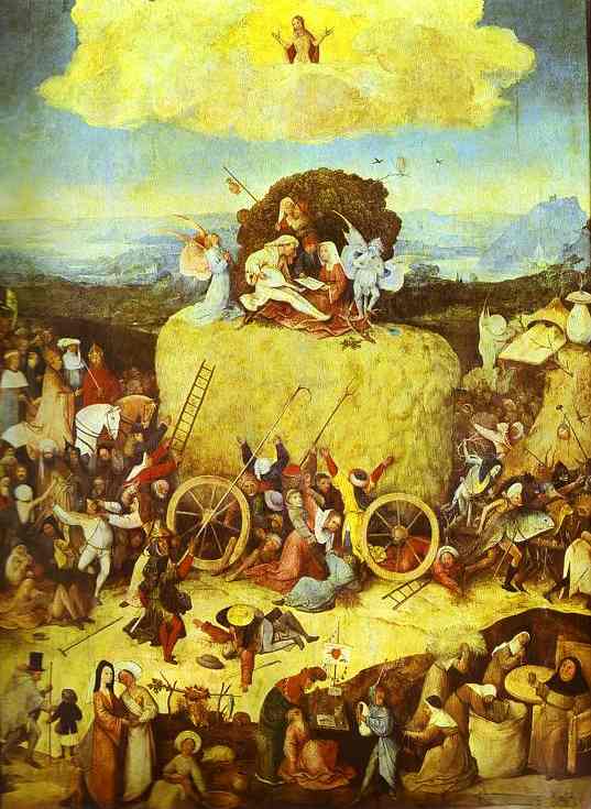Hieronomus Bosch, 'The Haywain Triptych,' Center Panel. [The other 2 are 'Paradise' and 'Hell']